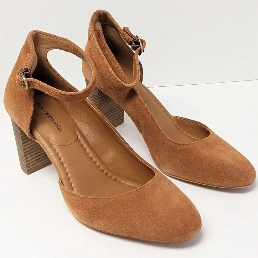 *Lucky Brand Kalicia D'Orsay pumps in a caramel brown suede leather
